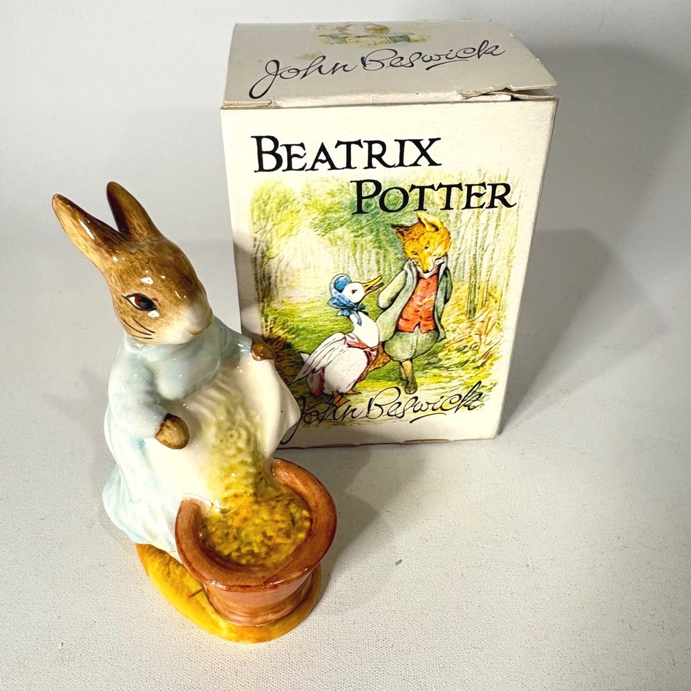 John Beswick Beatrix Potter Cecily Parsley Figurine England Vintage Box